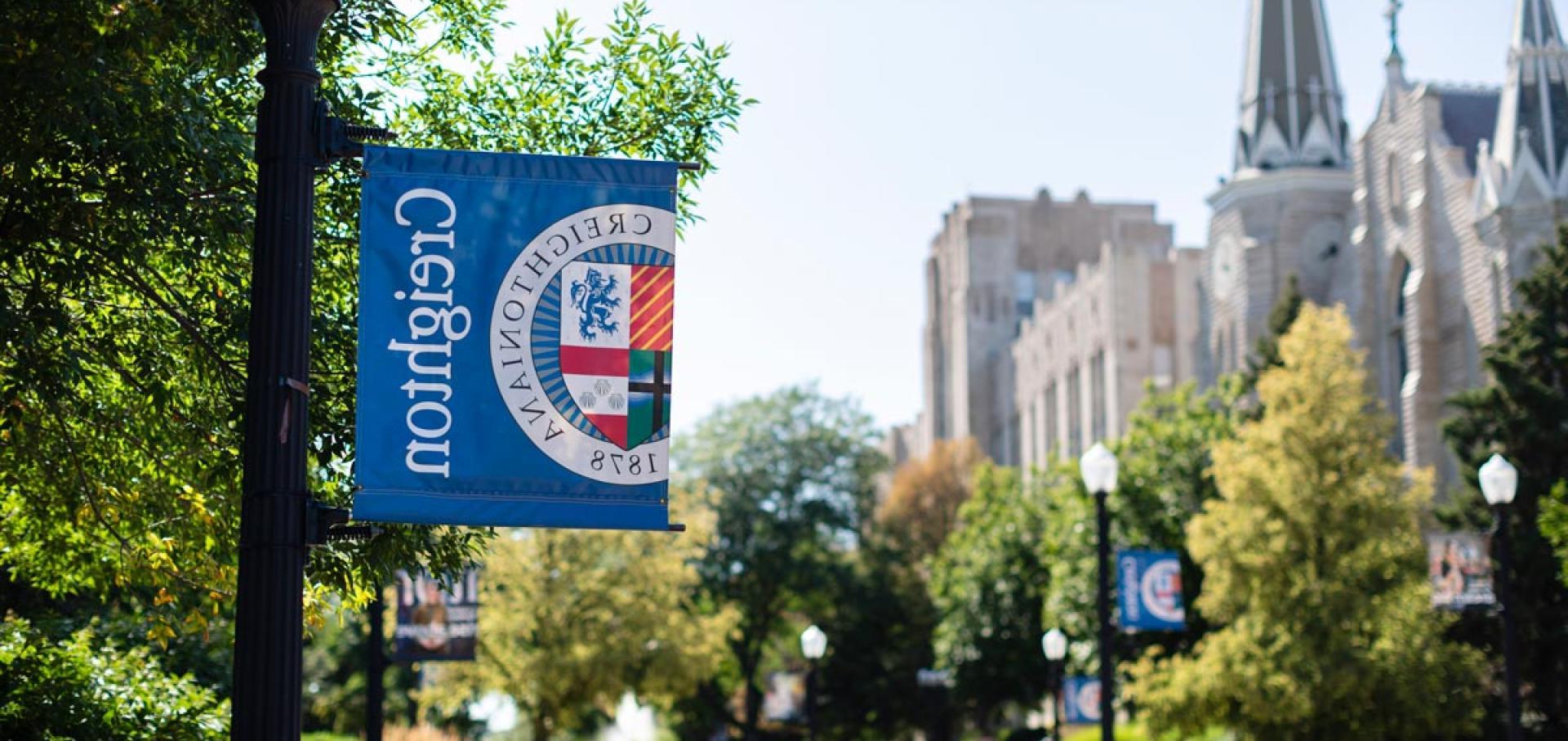 Outdoor image of Creighton's campus on a sunny day