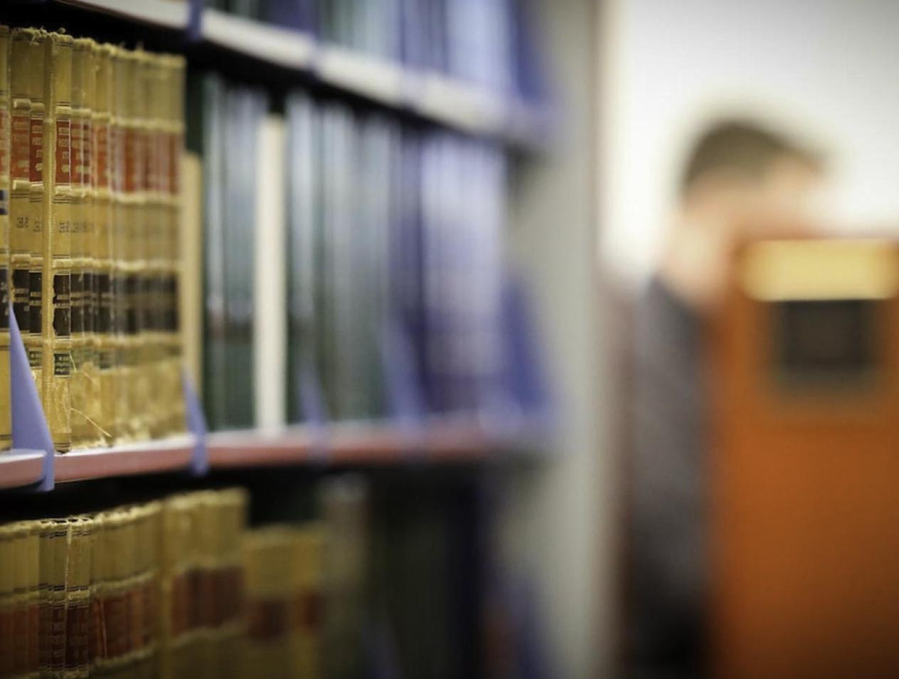 Shelves of books in Law Library